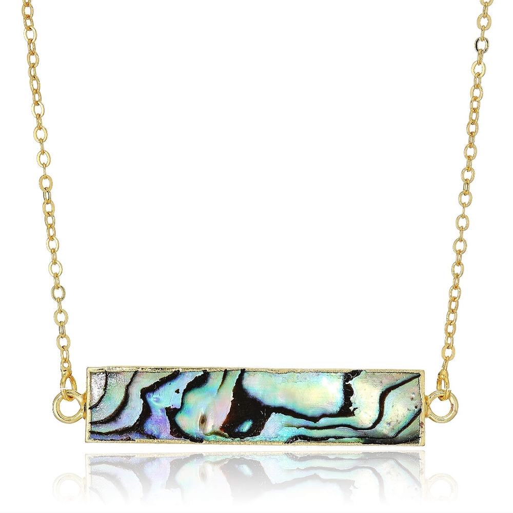 NEW Vero Style Tahiti Necklace 18K Gold-Plated with Natural Abalone Shell